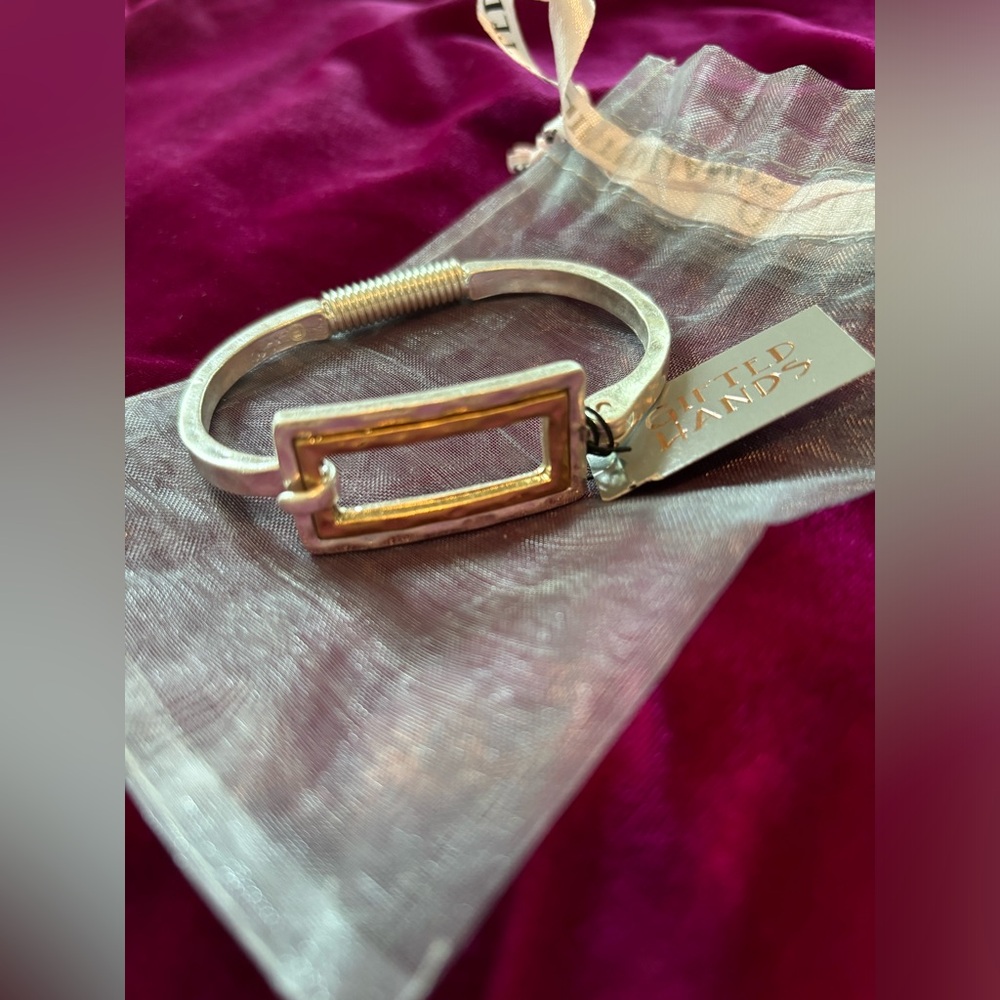 NWT Hammered Metal Hinge Bangle Bracelet